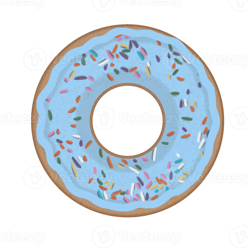 blueberry donuts with colorful sprinkle topping on top png