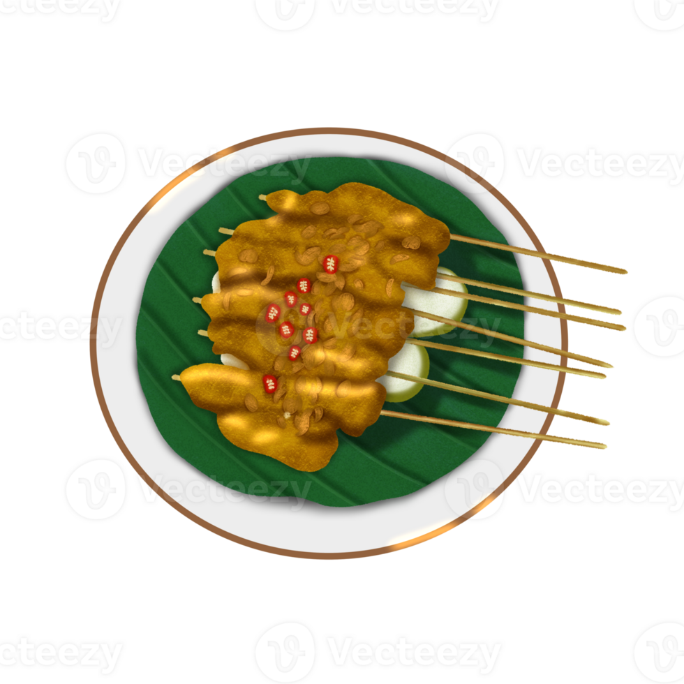 Traditional food called Padang satay png