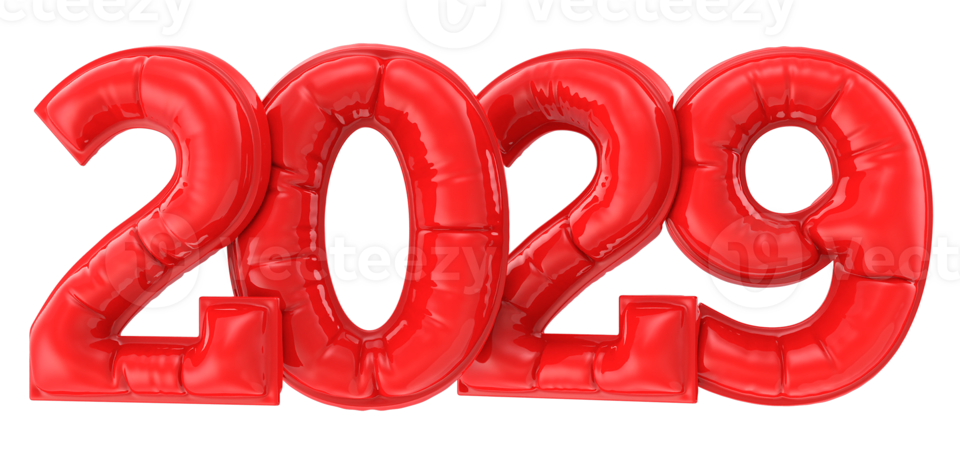 Number 2029 Red 3D Redner png