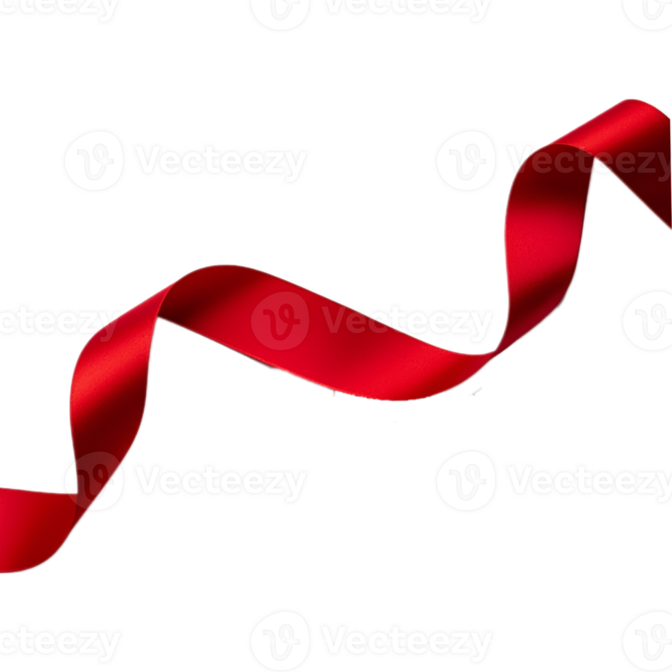 Elegant Red Ribbon Design On ATransparent Background png