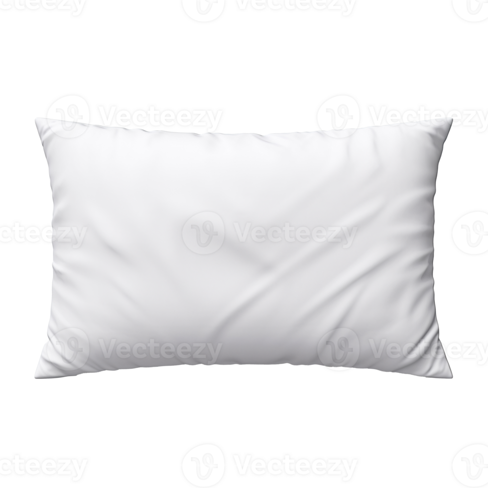 White isolated pillow. Template for mockup. Without background. Horizontal png