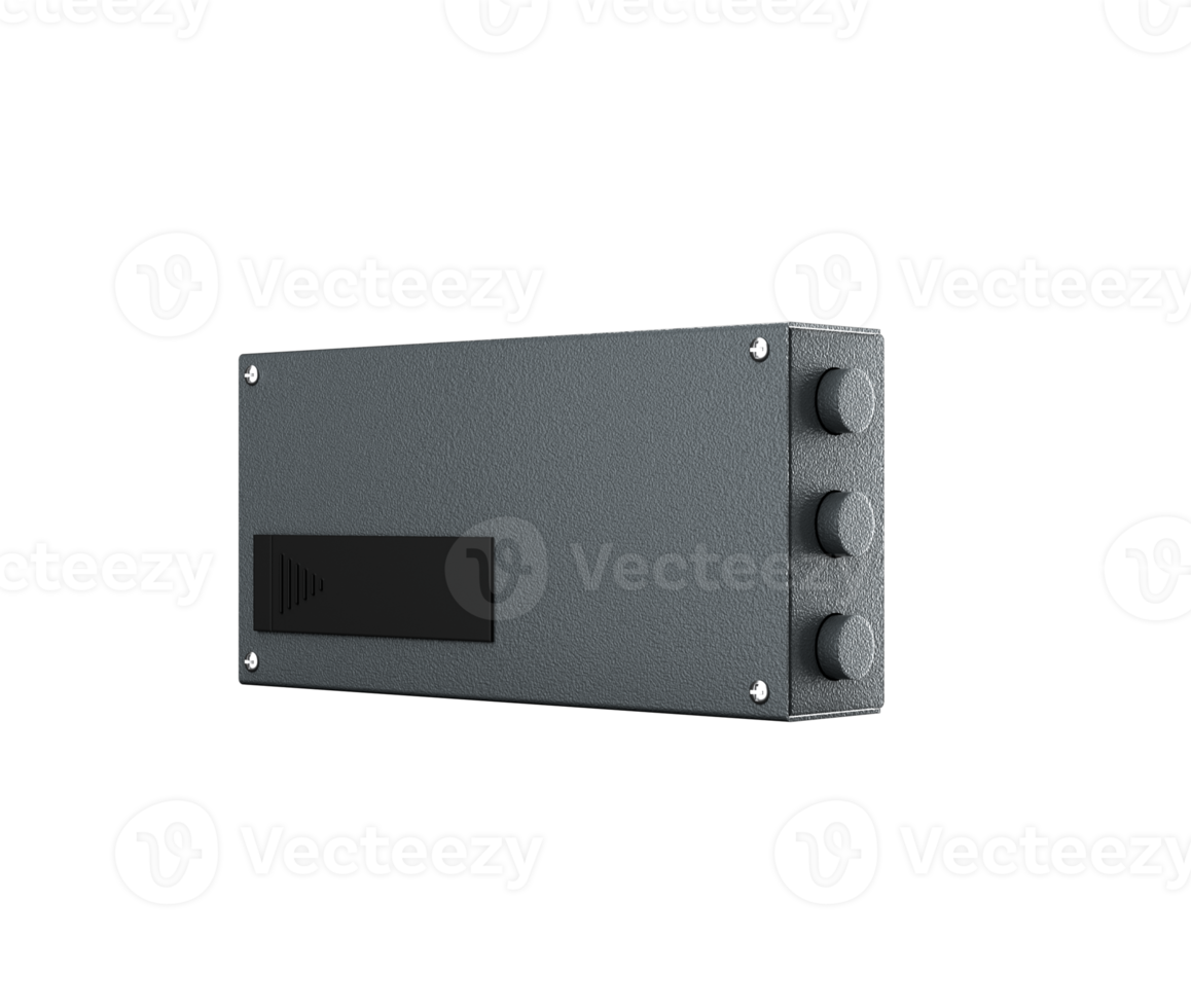 High Quality Of Modern Sleek Gray Safe Lock With Circular Dials And Textured Finish 3D Illustration png