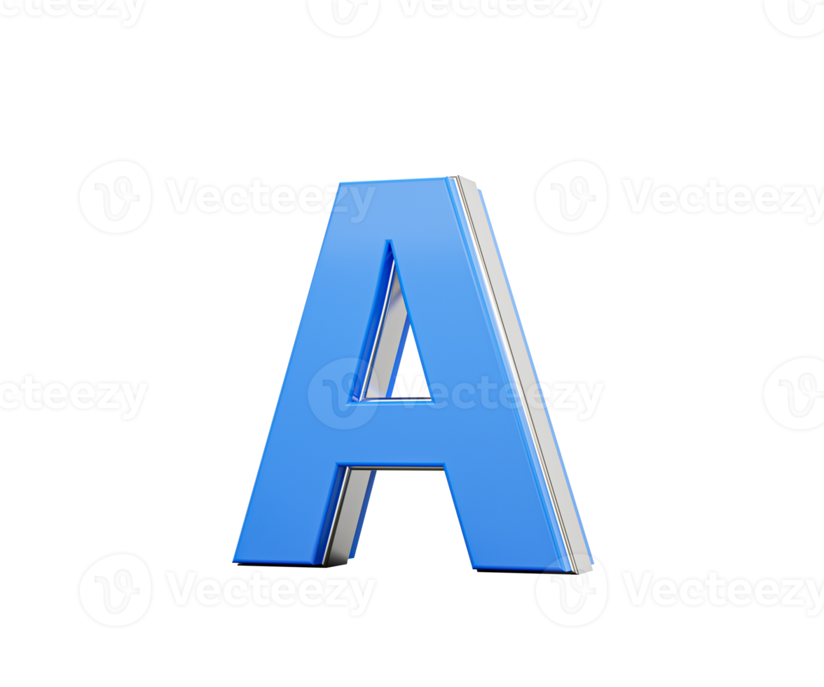Blue Capital Letter A Gleams With Its Sleek Modern Design Bold Font With Sharp Edges 3D Illustration png
