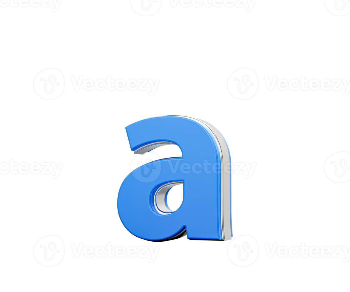 Blue Small Letter a Alphabet a Gleams With Its Sleek Modern Design With Sharp Edges 3D Illustration png