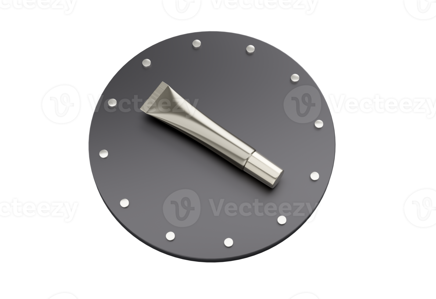 3d Silver Empty Cosmetic Product Tube Mock Up Clock Concept 3 50 Time Three Fifty 3d Illustration png