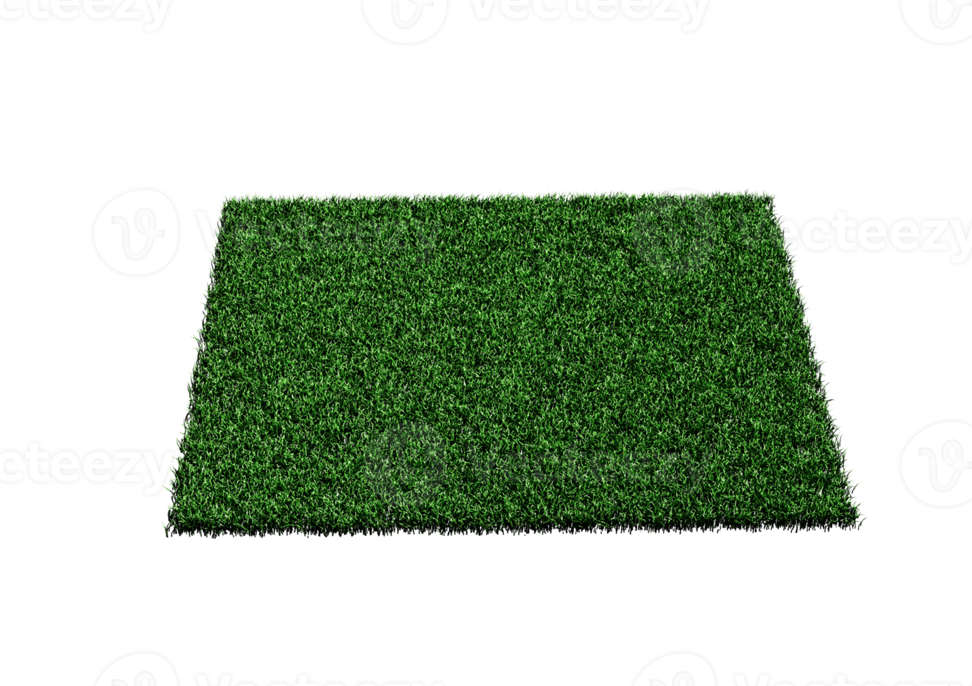 Rectangular Shape Green Grass Field 3D Illustration png