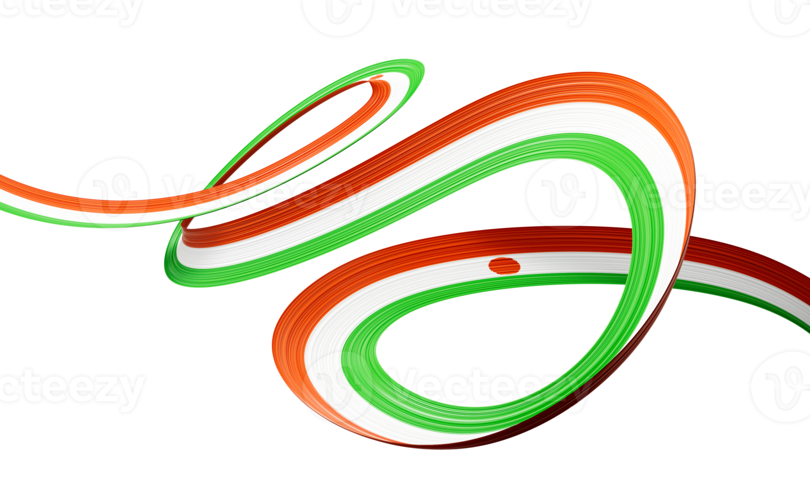 3d Flag Of Niger 3d Shiny Waving Niger Ribbon Flag On White Background 3d Illustration png