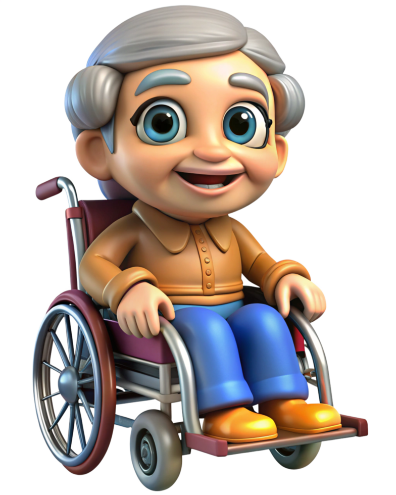 Support for Elderly Person Using a Wheelchair png