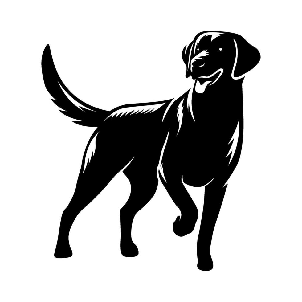 Labrador dog is hunting logo illustration vector