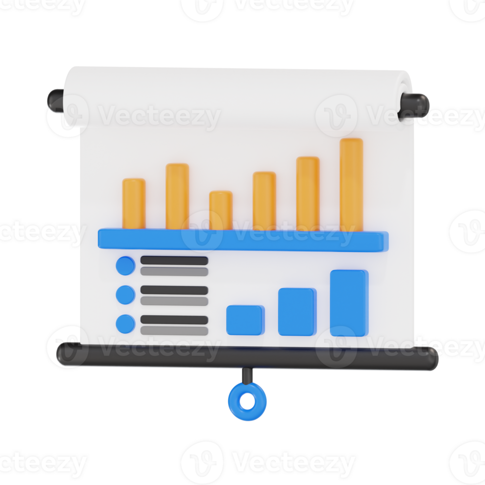 3D Business Analysis Presentation Chart - Creative Data Visualization png