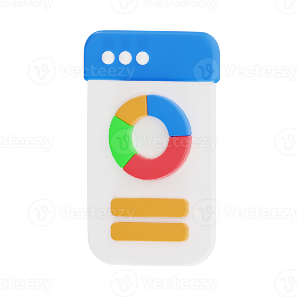 3D Online Dashboard with Doughnut Charts - Business Data Analysis png