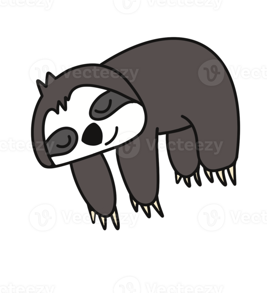 Lazy Sloth Sleeping With Transparent Background png