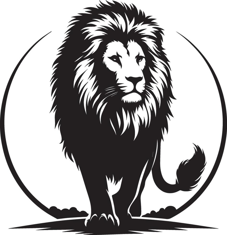 Lion Silhouette illustration isolated on white Background. vector