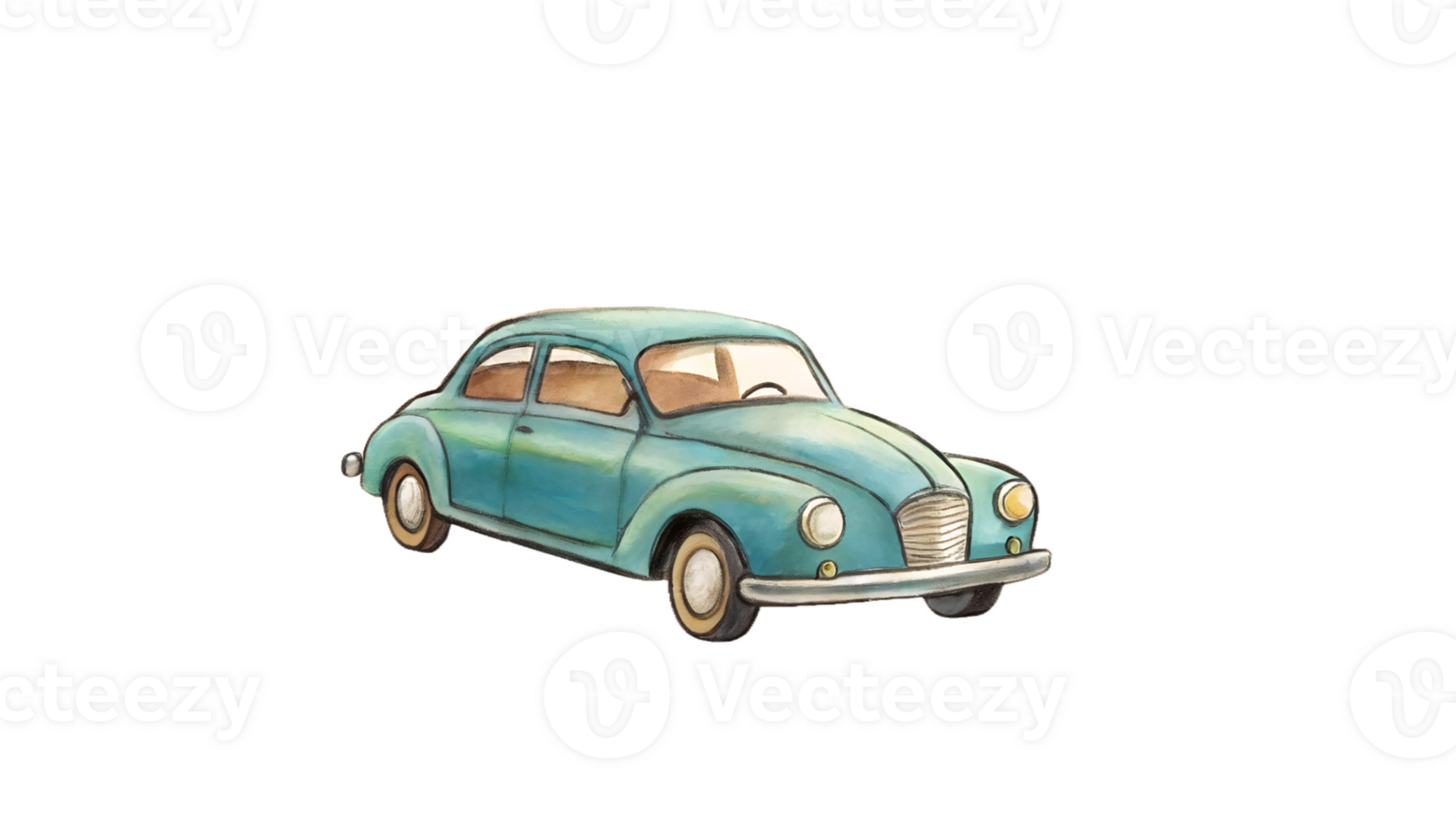 hand drawn design of vintage a car png