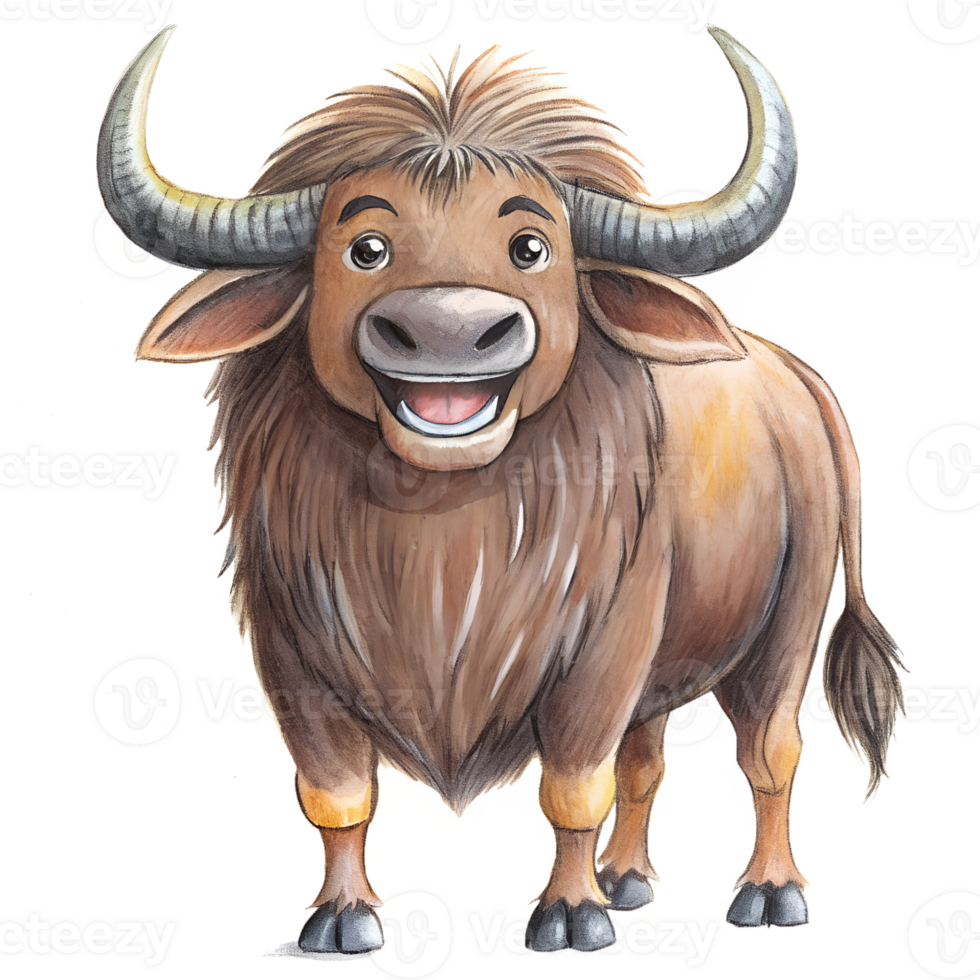 hand drawn buffalo png