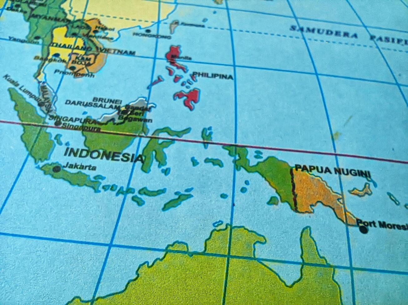 Map of Indonesia or Indonesia on a map. photo