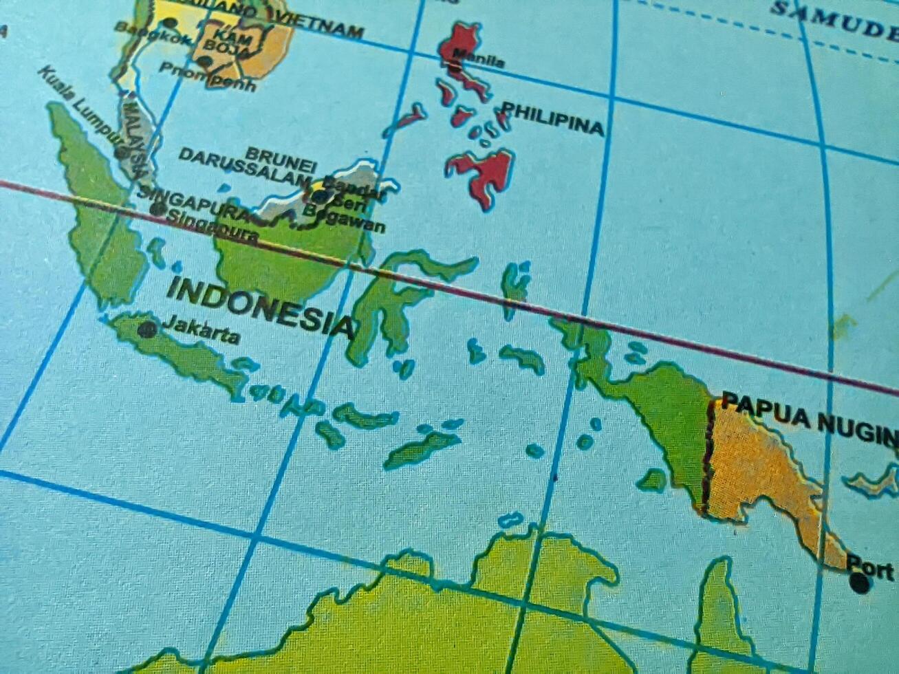 Map of Indonesia or Indonesia on a map. photo