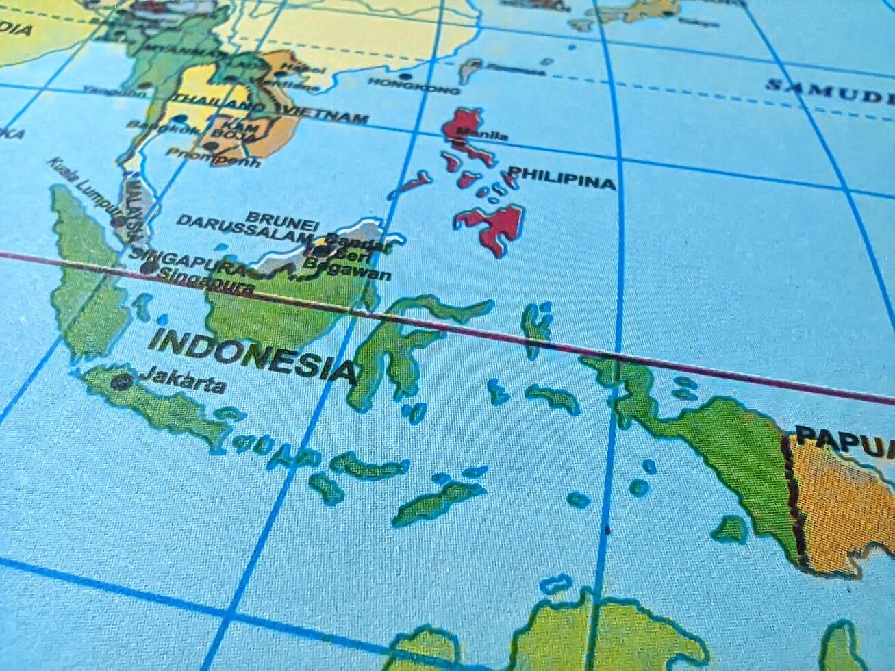 Map of Indonesia or Indonesia on a map. photo