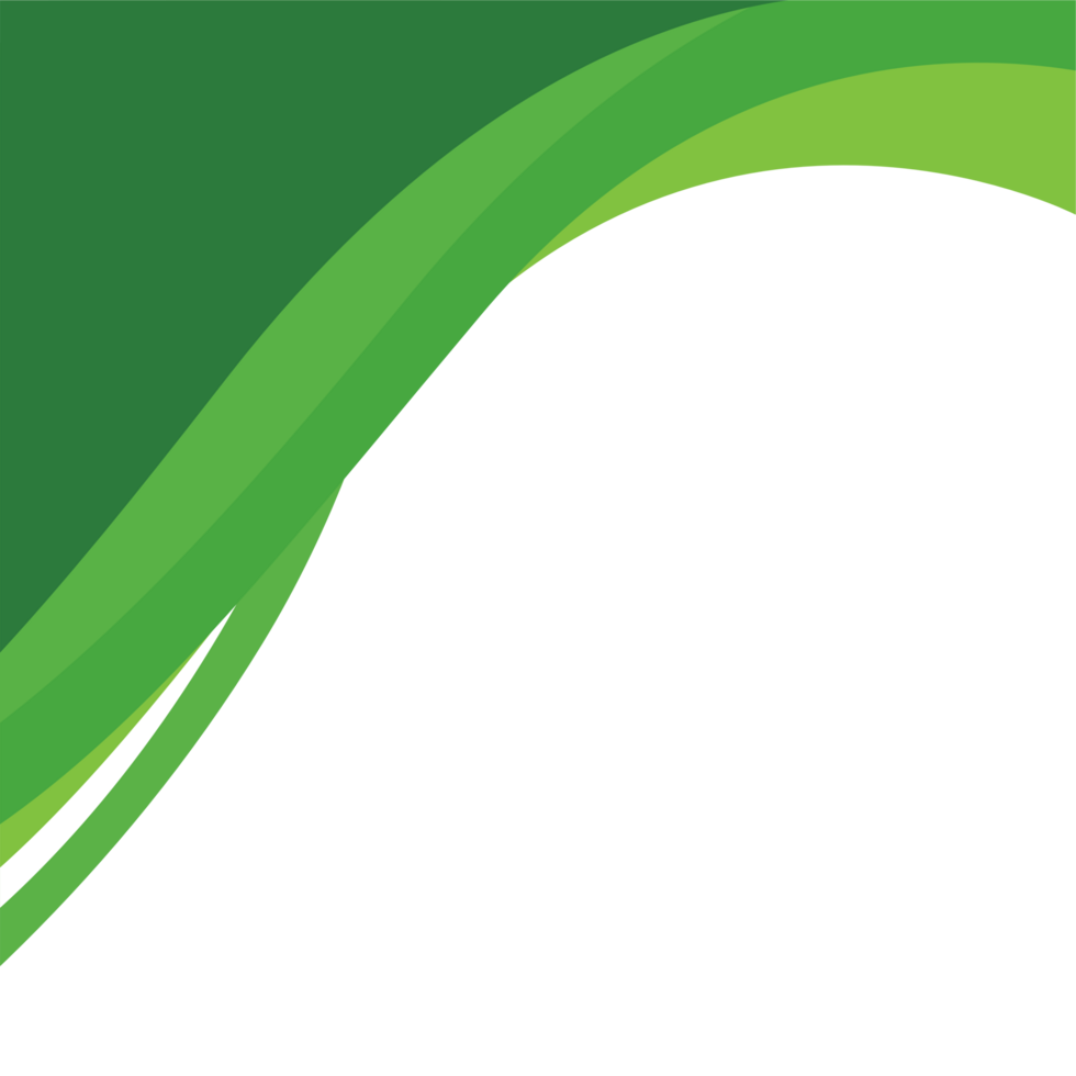 A green and white background with a curved wave png