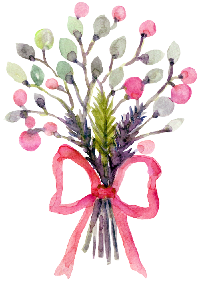 Watercolor painting of a bouquet of flowers png