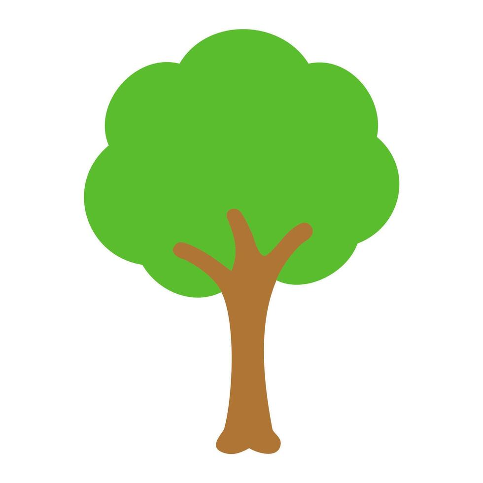 Minimalist Green Tree Illustration for Kids vector