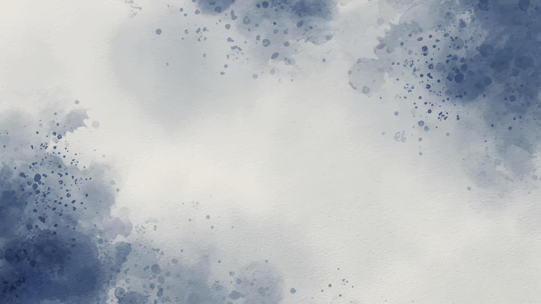 Abstract horizontal watercolor background in blue color, vector