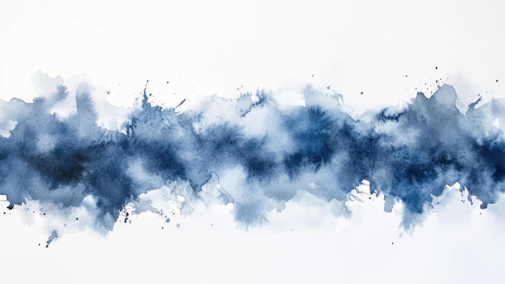 Abstract horizontal watercolor background. Hand drawn texture watercolor in blue washed brush vector