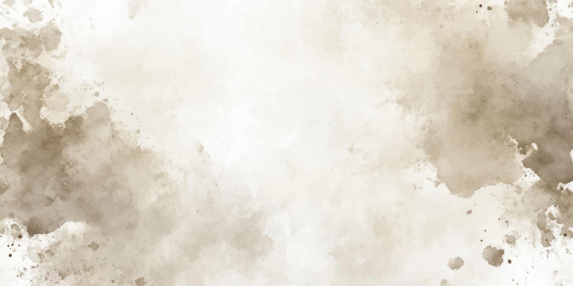 Abstract horizontal watercolor background. Hand drawn texture watercolor in brown splatter vector