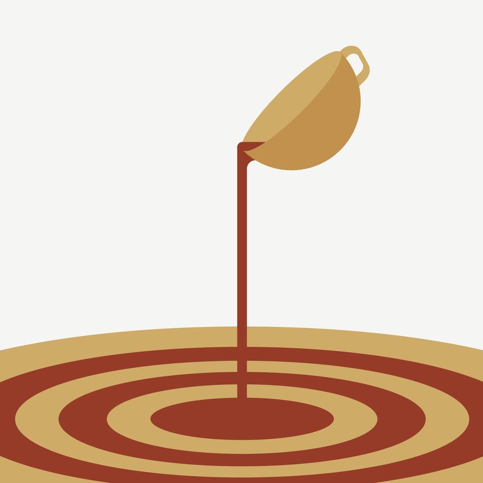 Illustration pouring coffee or chocolate with blank background vector