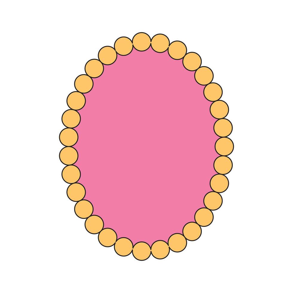 Illustration mirror aesthetic boho retro unique design with blank background vector