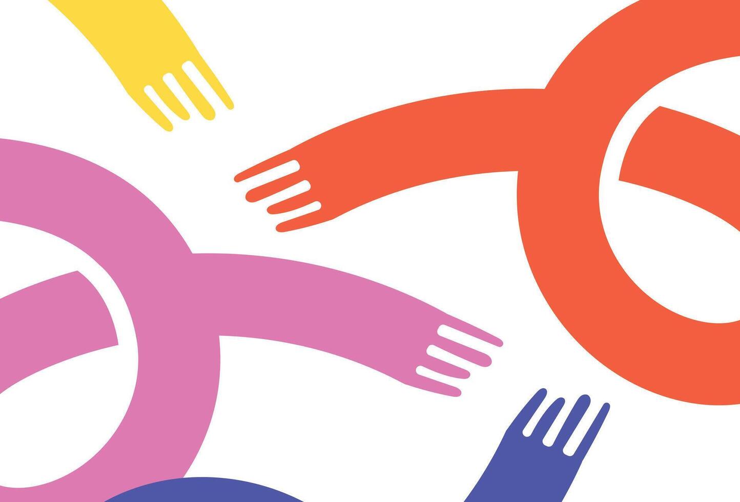 Illustration hand hug line abstract retro vector