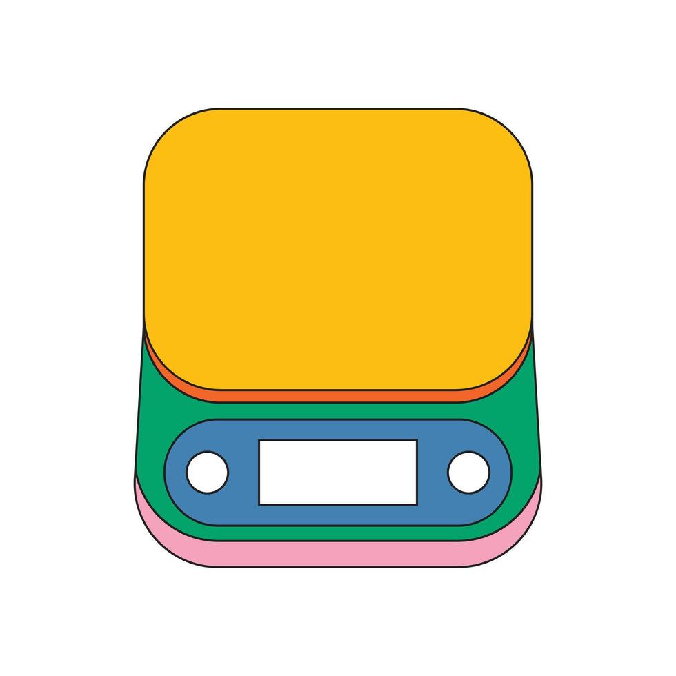 Illustration scale food retro with outline and blank background vector