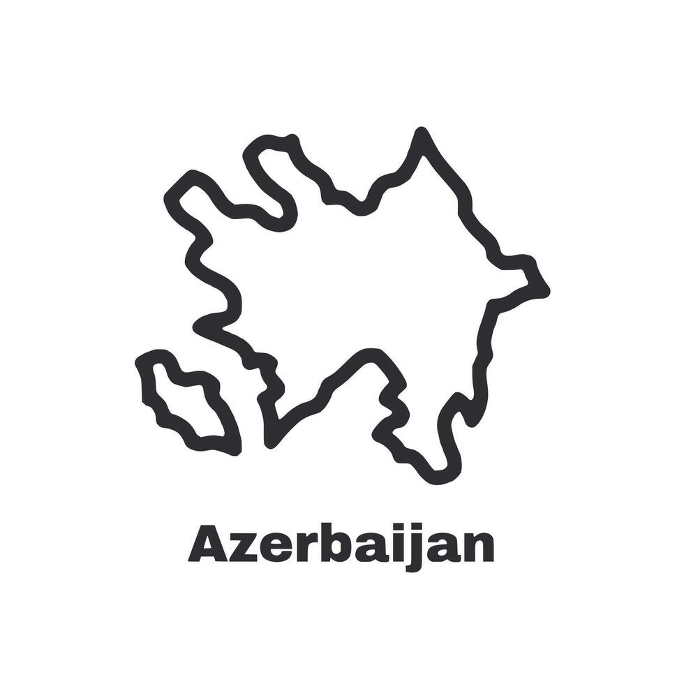 A black and white drawing of the country of Azerbaijan vector