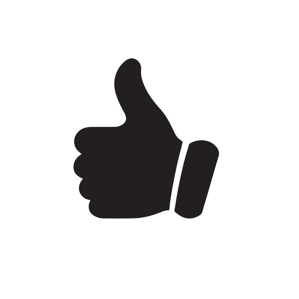 A like icon silhouette on white background vector
