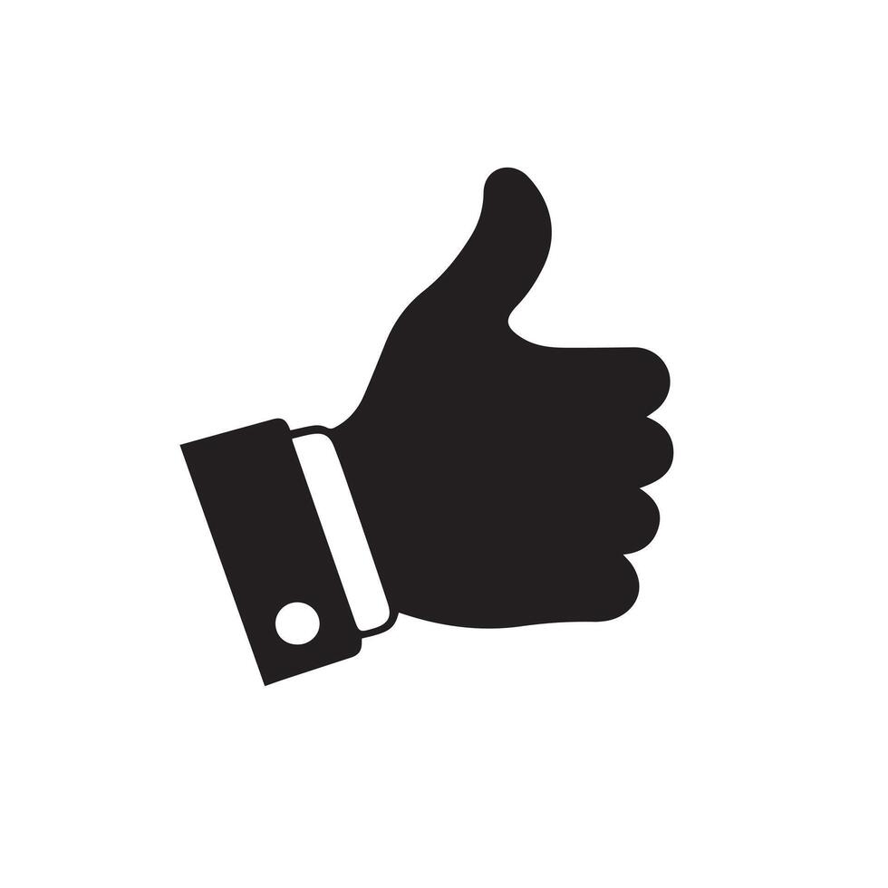 A cool like icon silhouette on white background vector