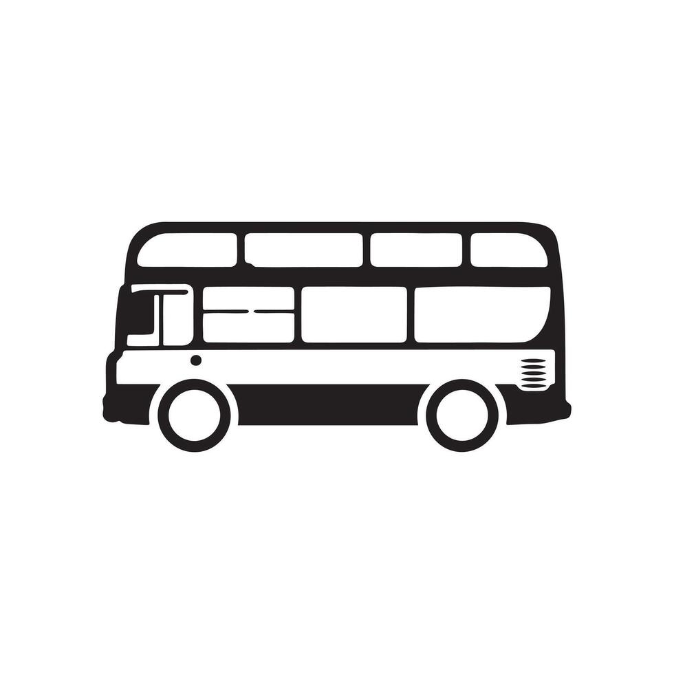 A simple double decker bus silhouette on white background vector