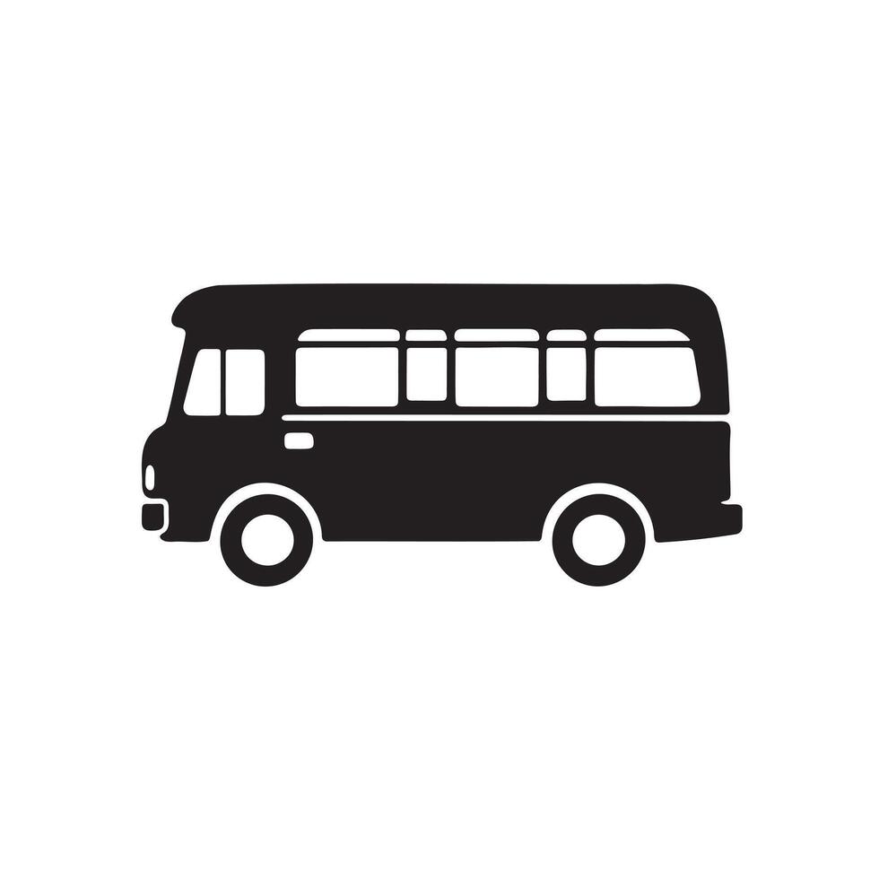 An old bus silhouette on white background vector
