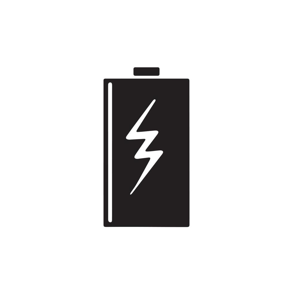 A battery with energy icon silhouette on white background vector