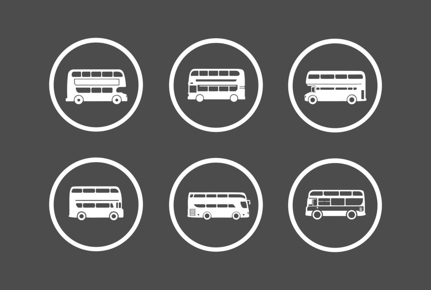 Double decker bus icon set for travel industry vector