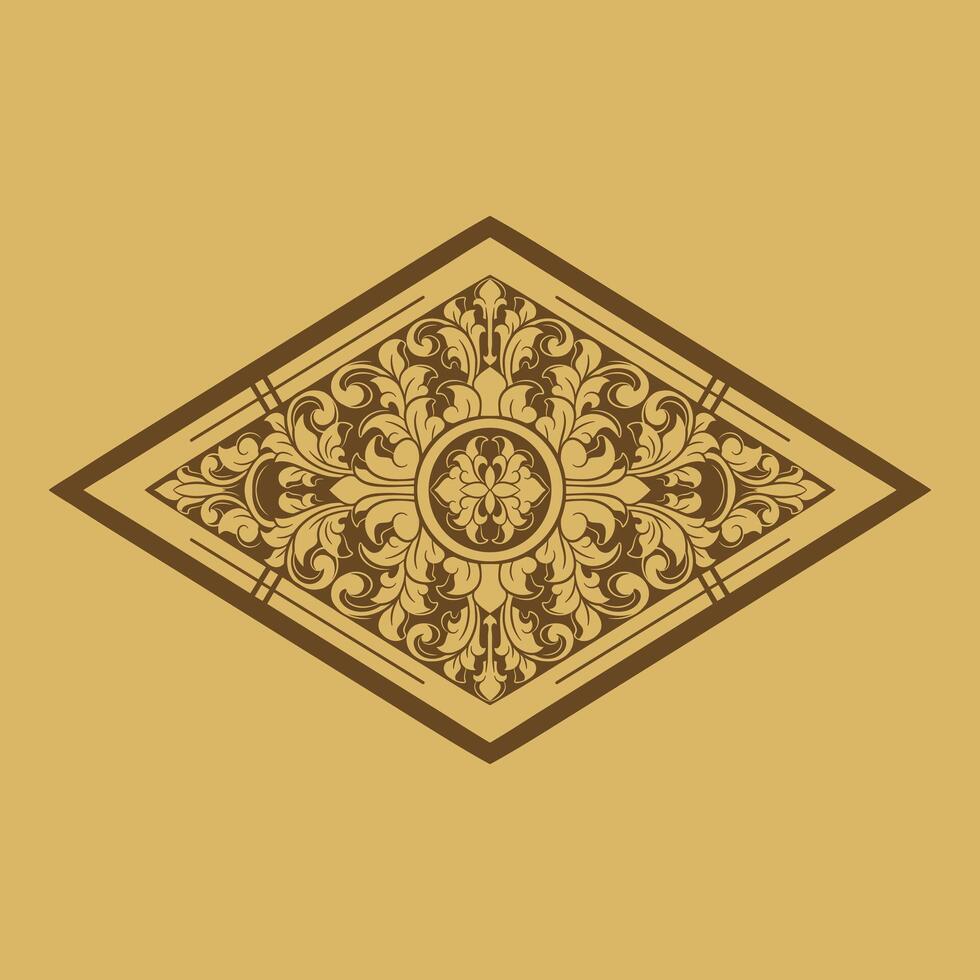 beautiful engraved circle ornament vector