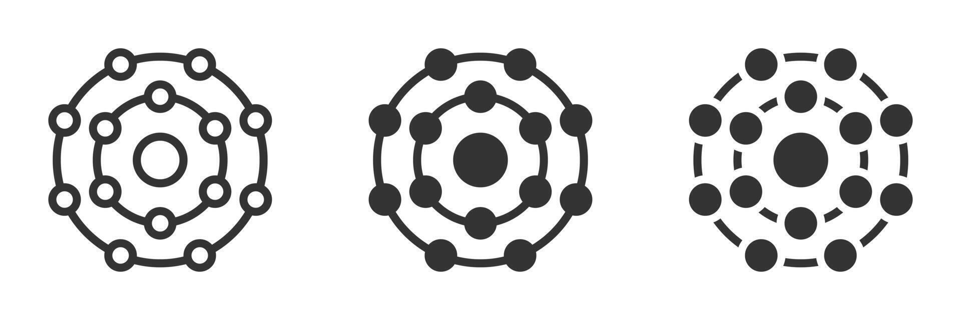 Abstract antioxidant icons representing molecules and energy. vector