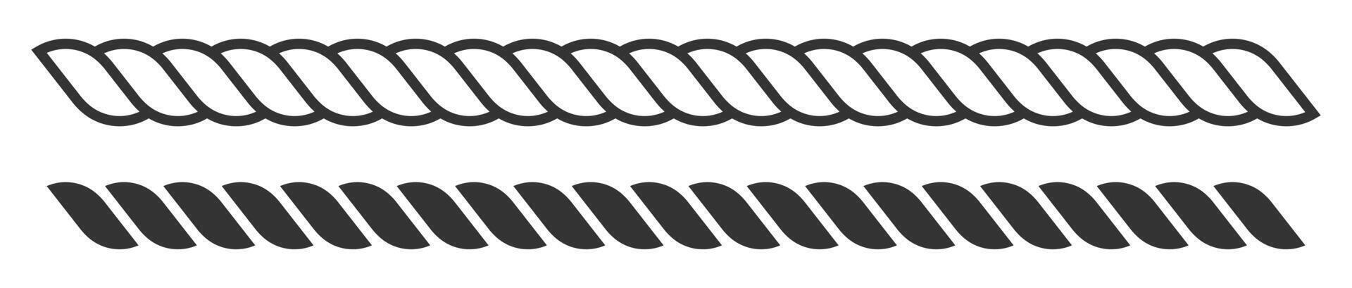 Twisted rope icon in bold and outline variations design. vector