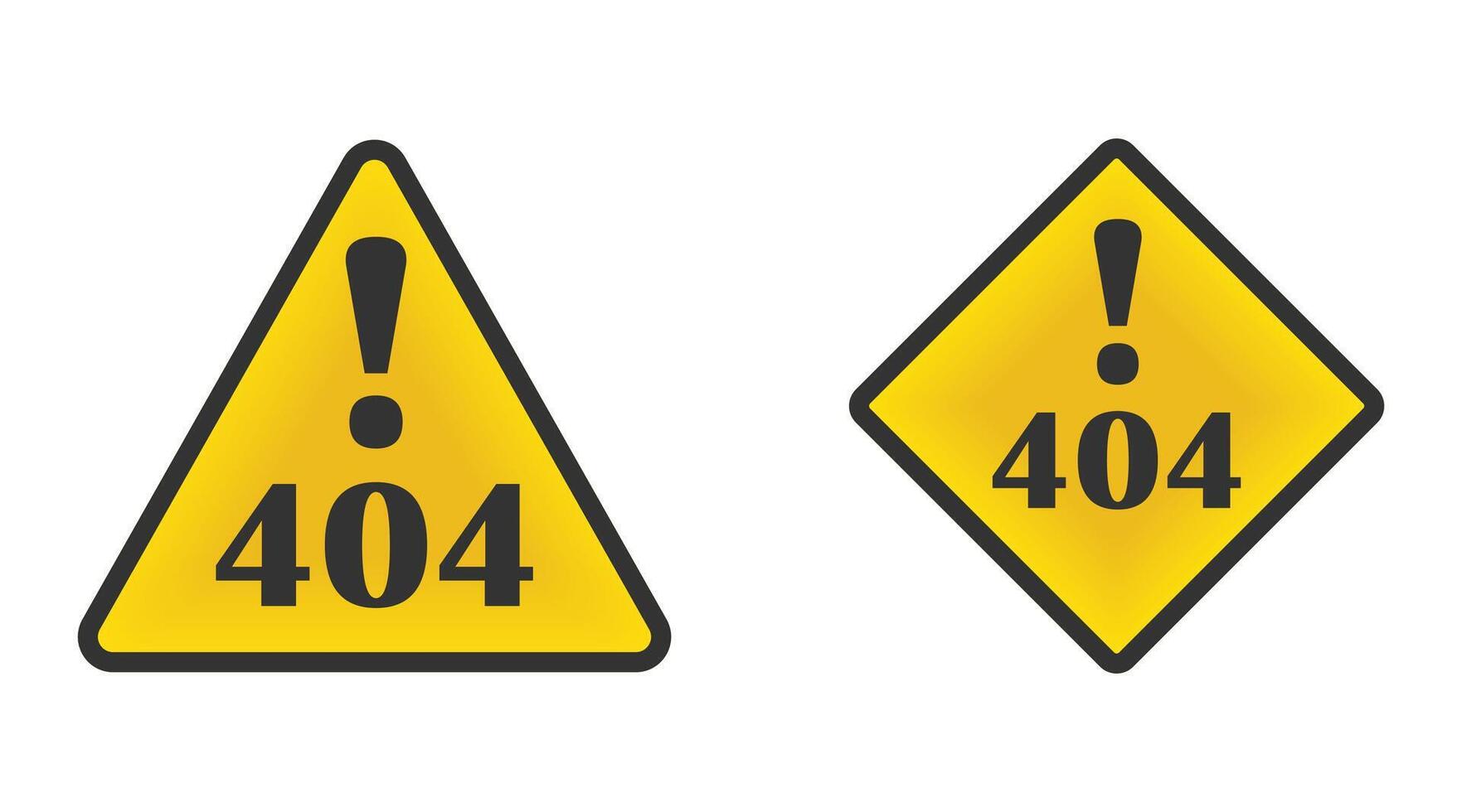404 error warning sign icons in modern gradient style. vector