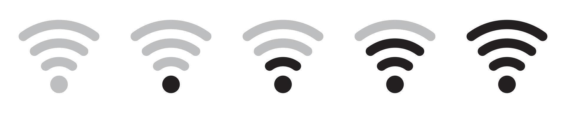 Wi-Fi signal strength icons in modern minimalist style. vector