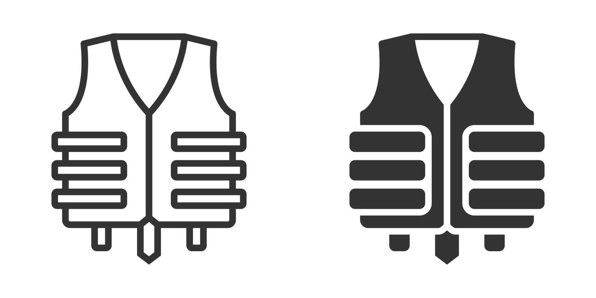 Icon of a life vest, commonly used for safety and water activities like swimming, boating, and rescue operations. vector