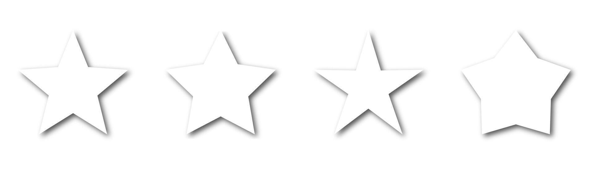 Illustration of four star cutouts with subtle shadow effects, suitable for rating systems, awards, or decorative designs. vector