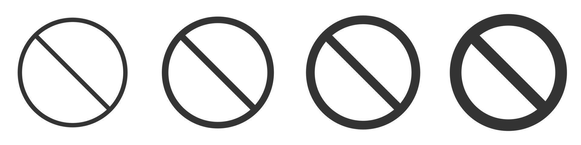 Set of prohibition symbols in a clean, bold minimalist design. vector