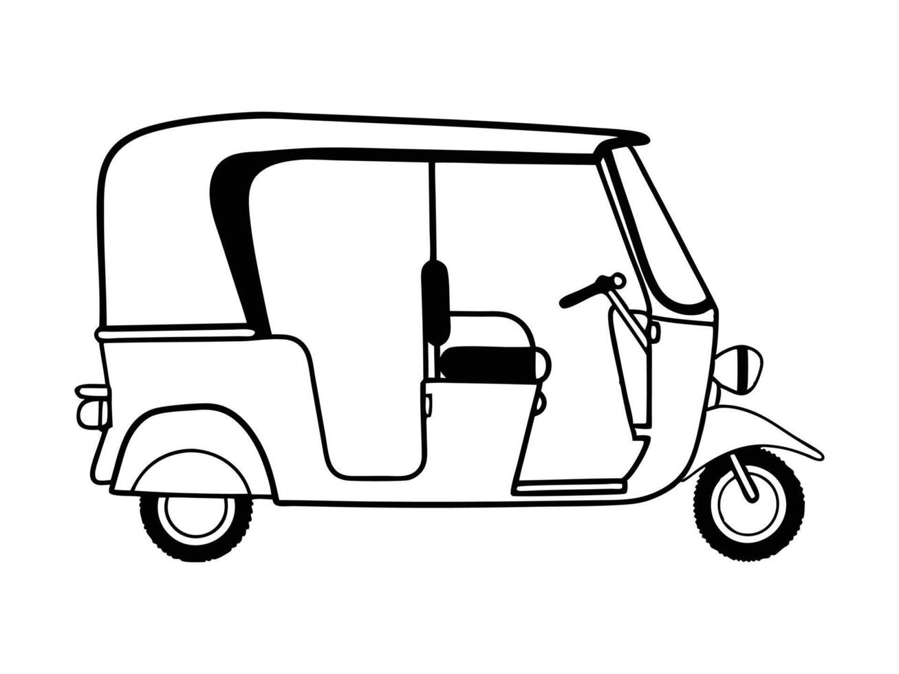 Urban Auto Rickshaw Outline vector