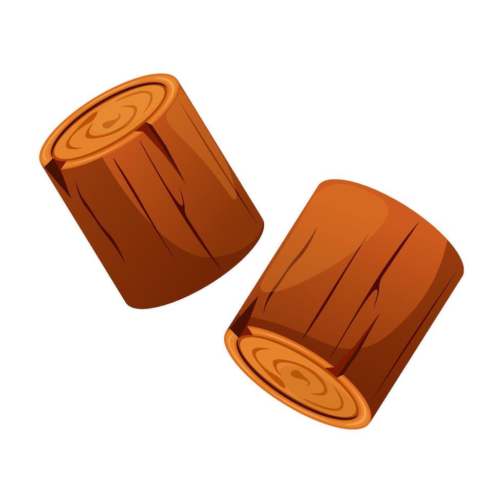 Wooden block cutout in cartoon style vector
