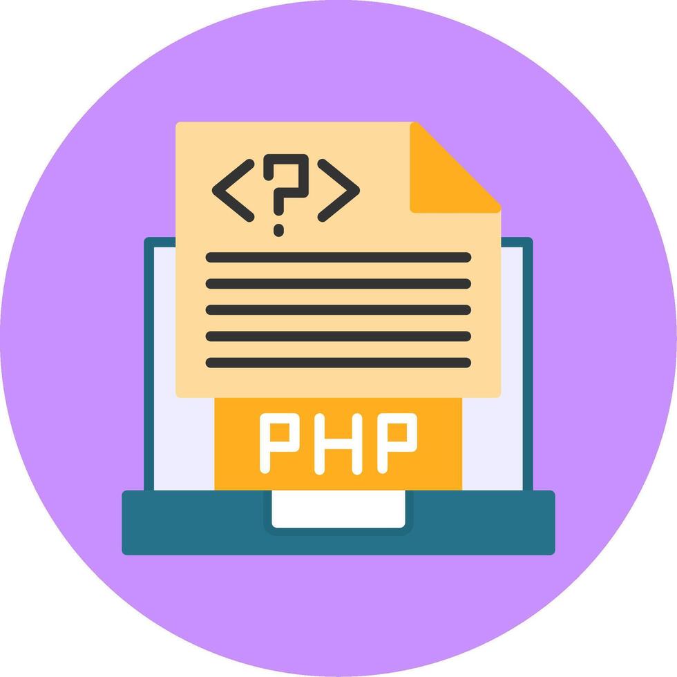 Php File Flat Circle Style Icon vector